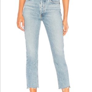 Agolde Riley High Rise Straight Crop Jeans